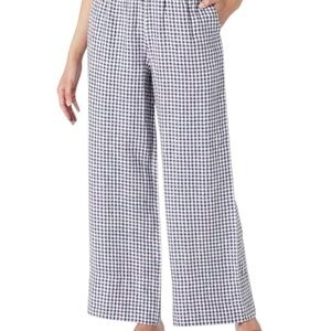NWT XXS wide leg gingham blue and white pants from The Drop
